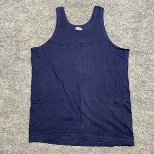 Vintage Guess Jeans USA Georges Marciano Navy Blue Embroidered Tank Top Mens M